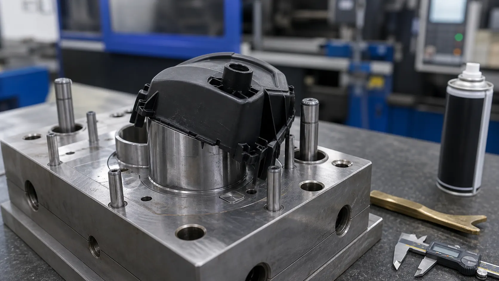 Injection molded part stuck on a mold core during demolding troubleshooting