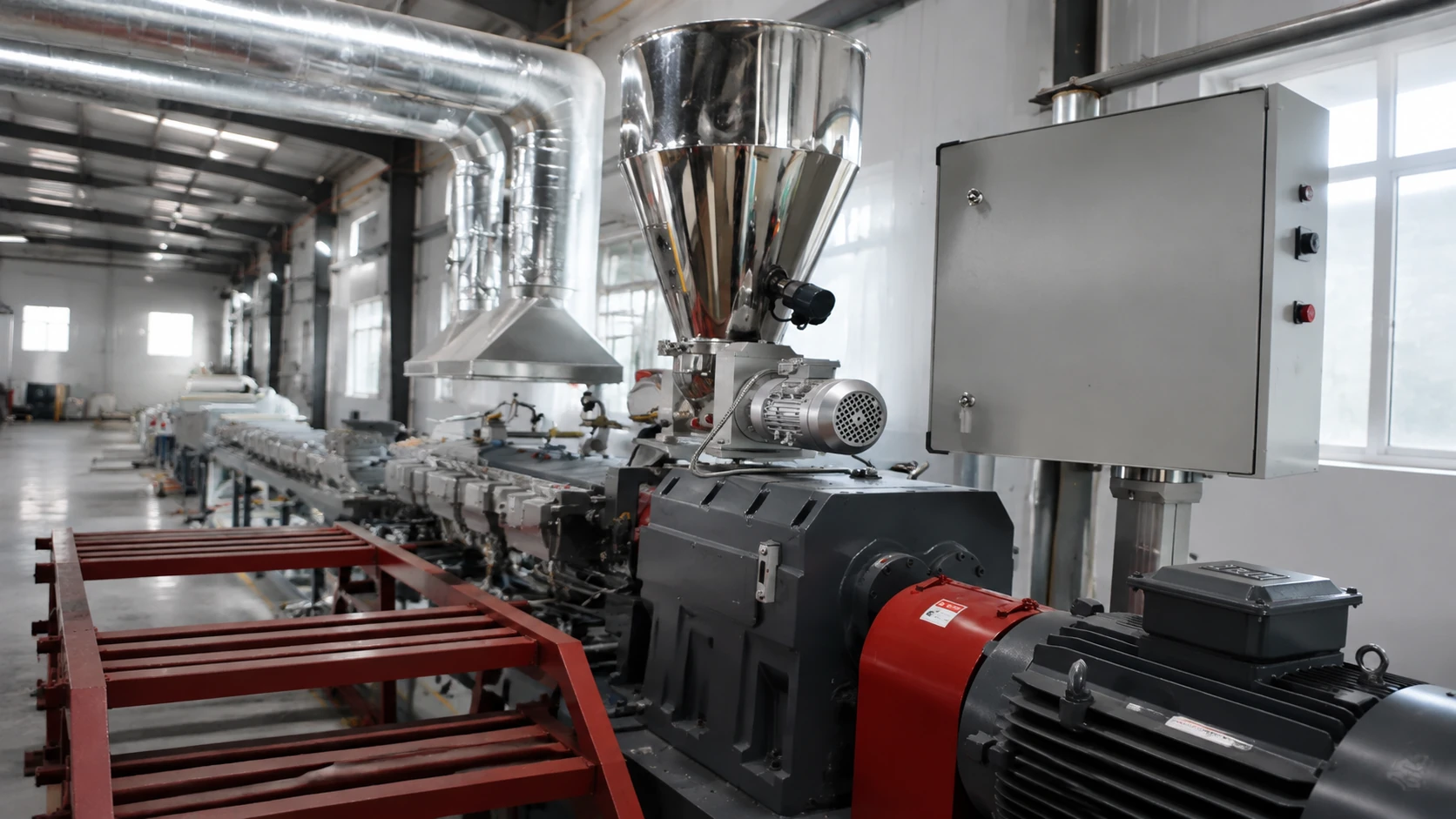 Compounding extrusion line for automotive plastic compounds